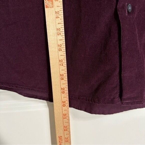 MEN’S ALFANI BURGUNDY CORDUROY LONG SLEEVE COTTON BUTTON UP SHIRT XL - Picture 7 of 10